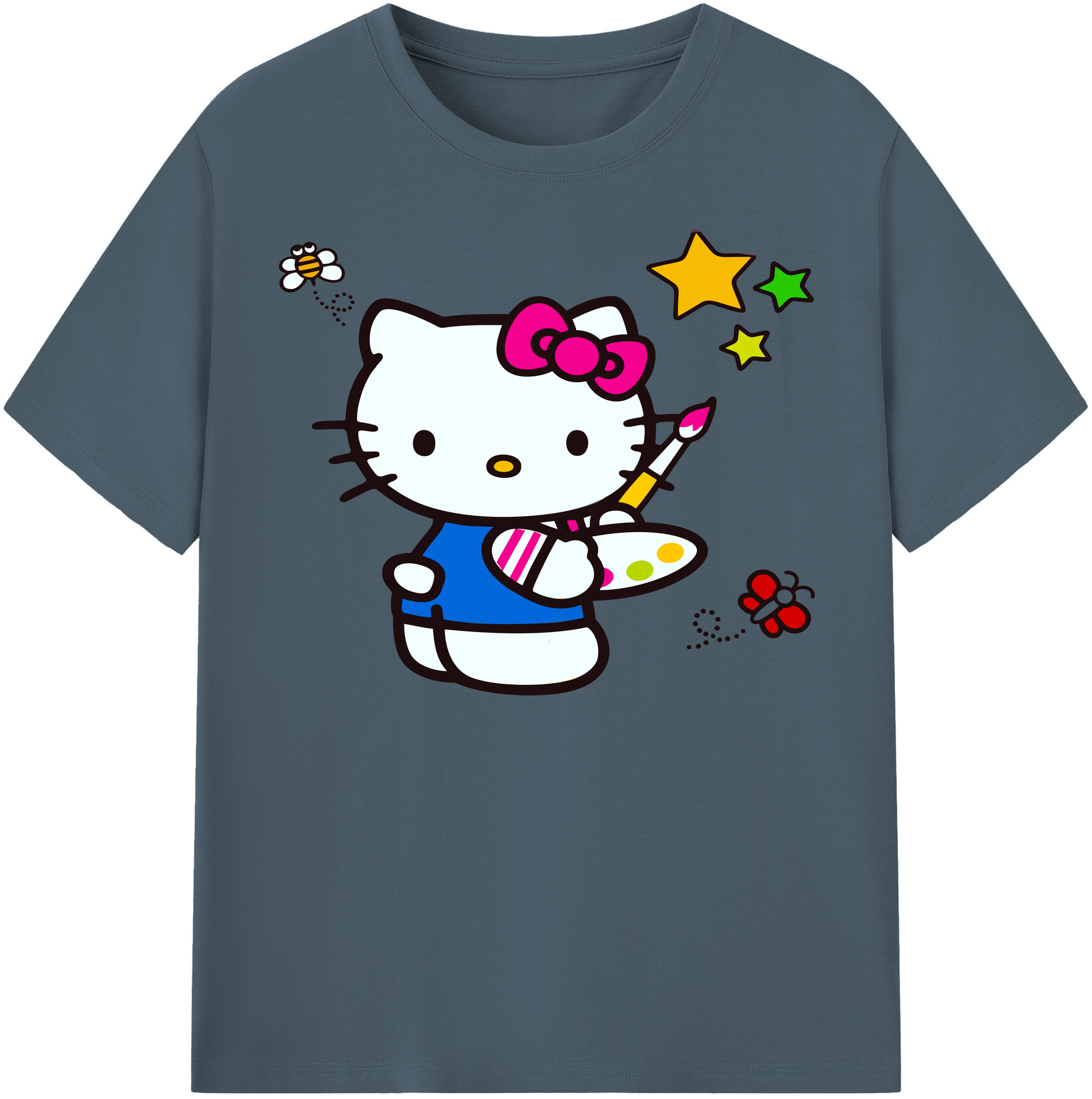 （画像用） Hello Kitty ハローキティ 綿100％半袖Tシャツ（フロントプリント）